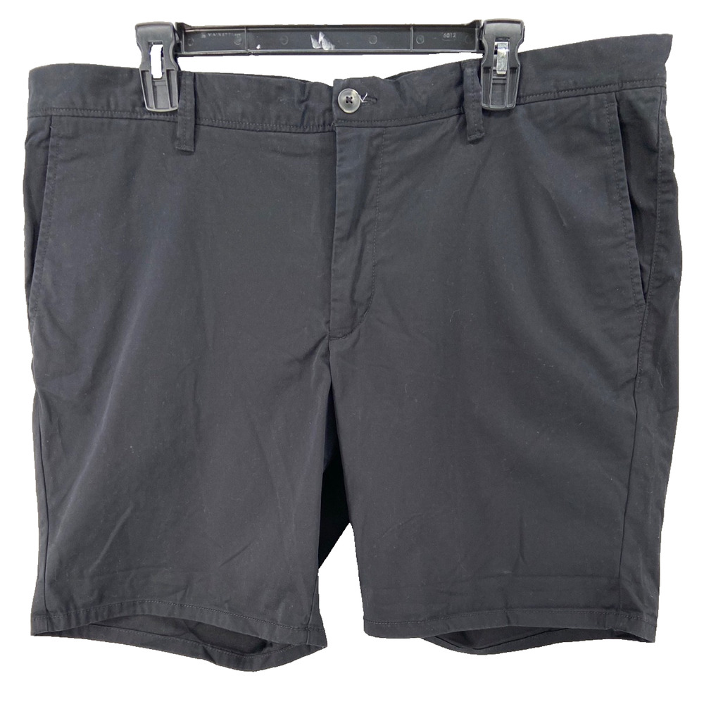 Open Edit Shorts Mens‎ Sz 38W Black Chino Zipper Pockets Cotton Blend Bermuda